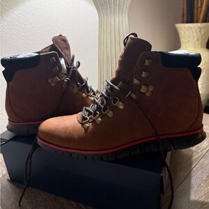 Cole Haan Brown and Black Lace-Up Boots